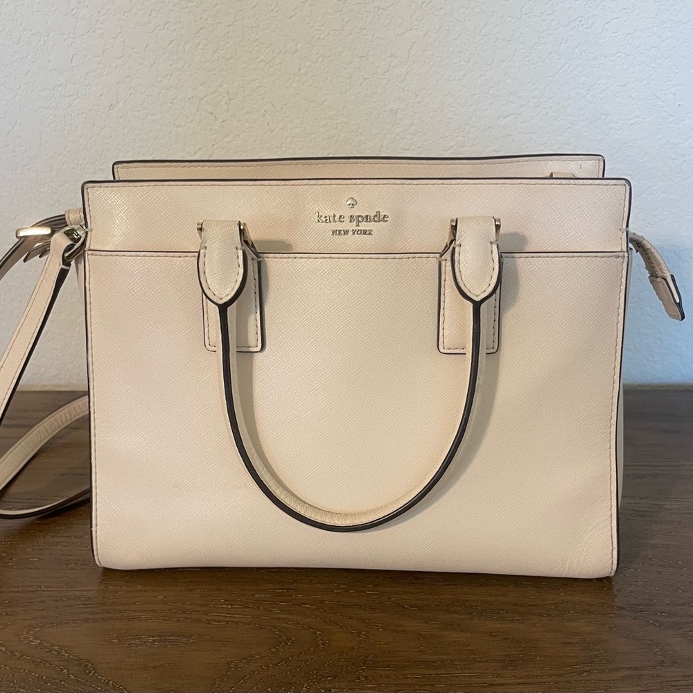 Kate Spade Cream Leather Tote Bag